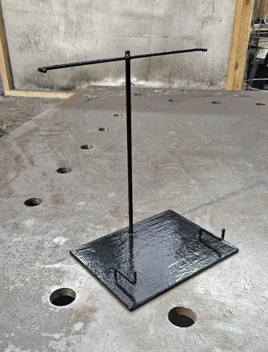 Steel plate stand painted