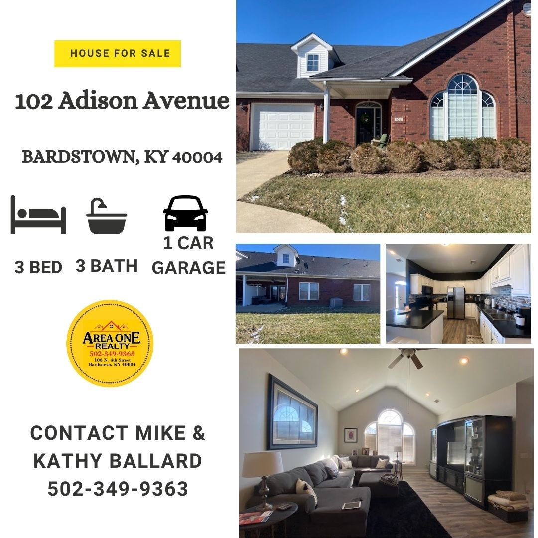 💐🌸💐Take a look at this week's Existing Home Collection that Area One Realty has to offer! 💐🌸

We have spacious &amp; comfortable homes 🏠 to choose from in various locations including the Woodlawn area, Cox's Creek &amp; Bardstown.  Our 🏠 homes