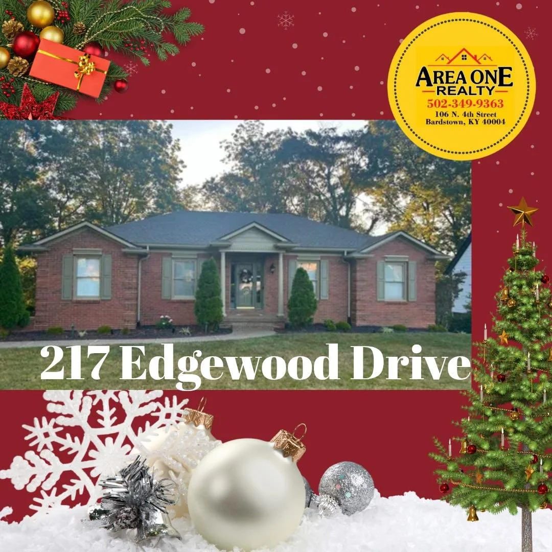 🚨 ‼️ 🚨NEW PRICE

🎅🎄HOME 🏡 FOR THE HOLIDAYS🎄🎅

You are going to love❤️ Area One Realty&rsquo;s home for the holidays today at 217 Edgewood Drive in the heart of historic Bardstown! Don&rsquo;t miss your chance to enjoy future holidays in this l