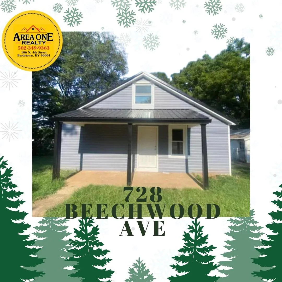 ☃️🎄HOME FOR THE HOLIDAYS 🎄☃️Own cheaper than renting with this excellent starter home 🏡 located at 728 Beechwood Ave. located in the heart ❤️ of historic Bardstown, Ky offered by Mike &amp; Kathy Ballard of Area One Realty🎄☃️

This GREAT home 🏡 