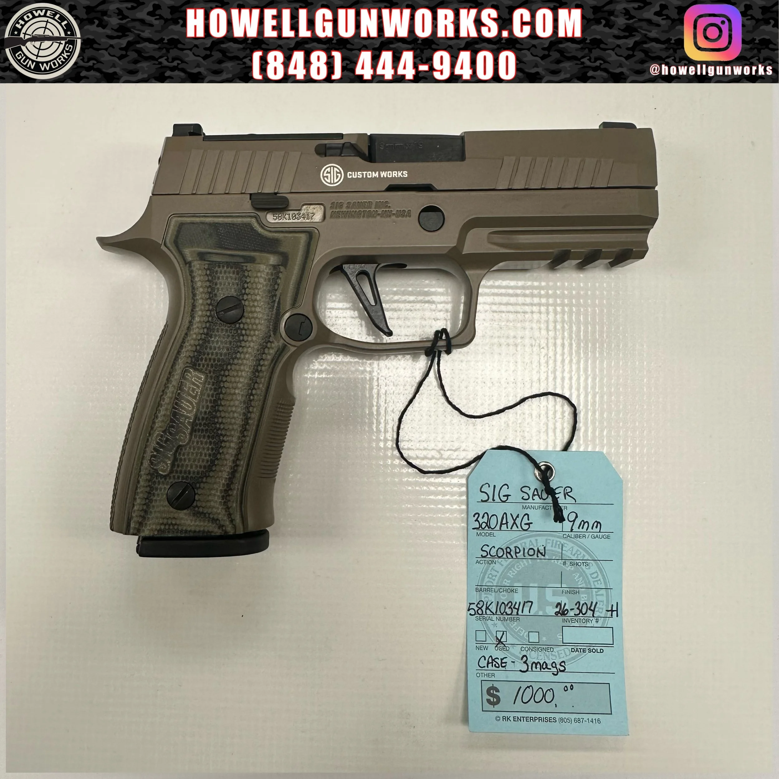 Sig Sauer P320AXG Scorpion 9mm