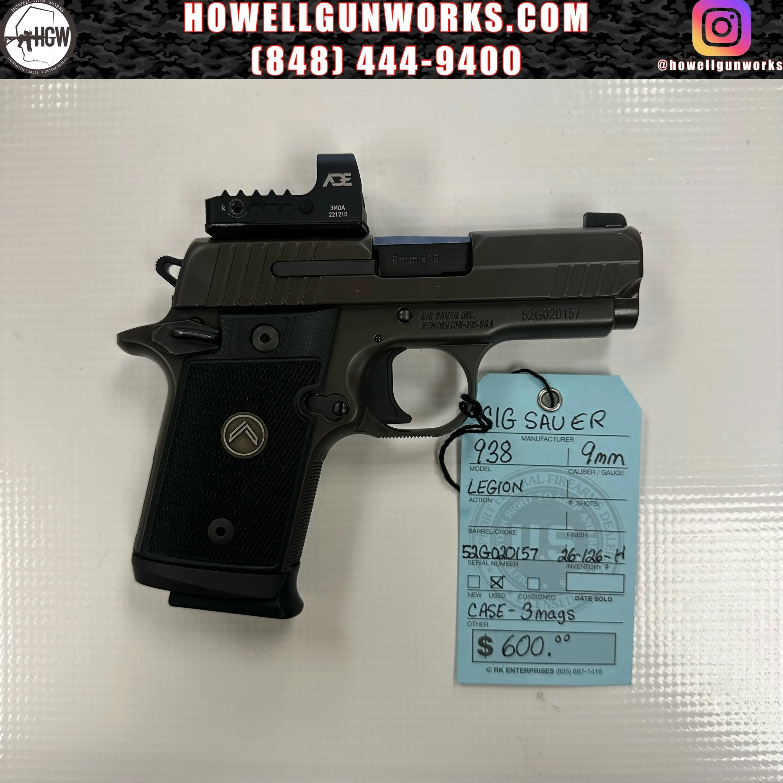 SIG Sauer P938 Legion 9mm