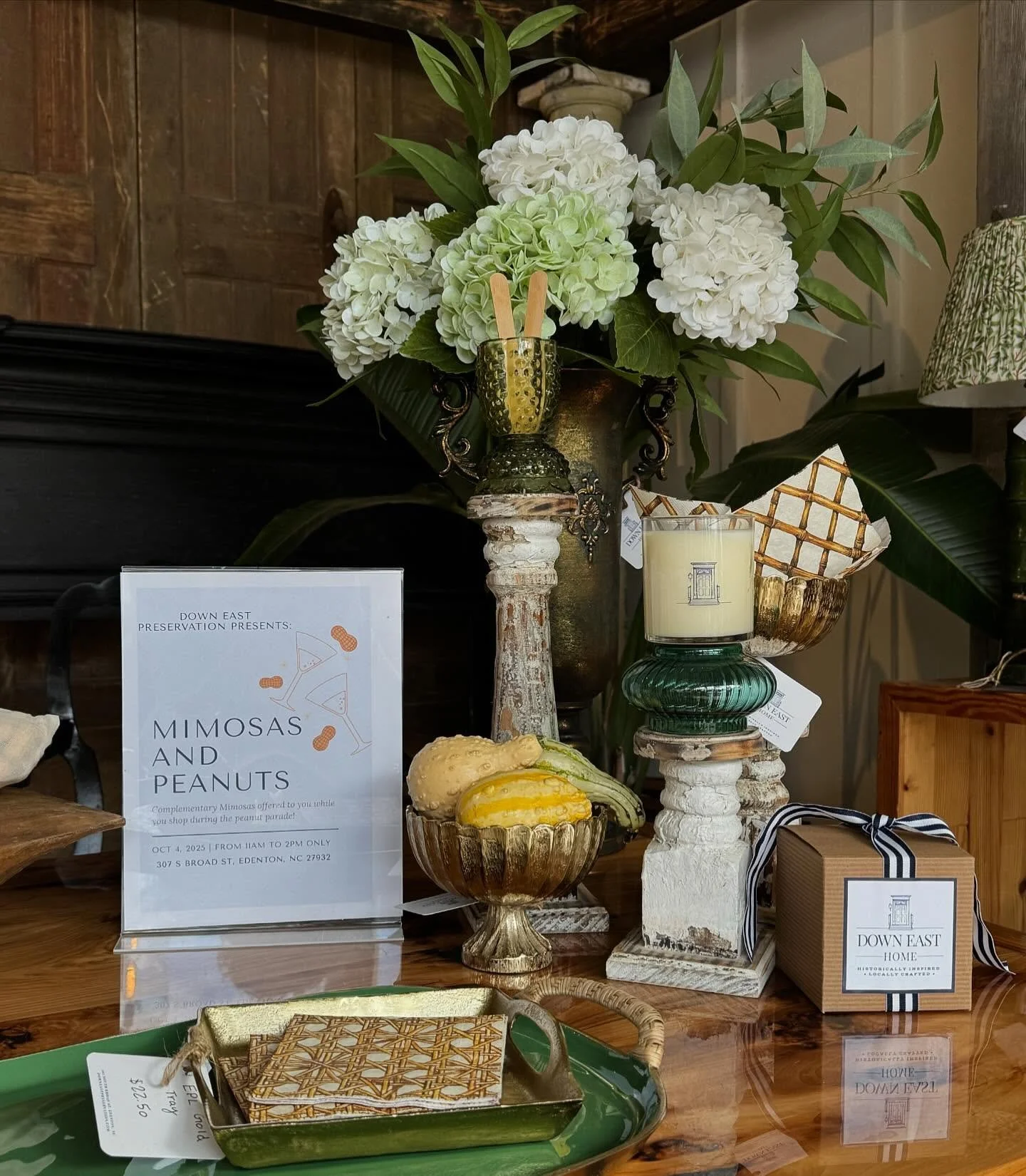 ✨ Just a reminder ✨ Mimosas & Peanuts kicks off tomorrow at 10 AM! 🥂🥜 Don’t miss out — we can’t wait to see you there! 💛