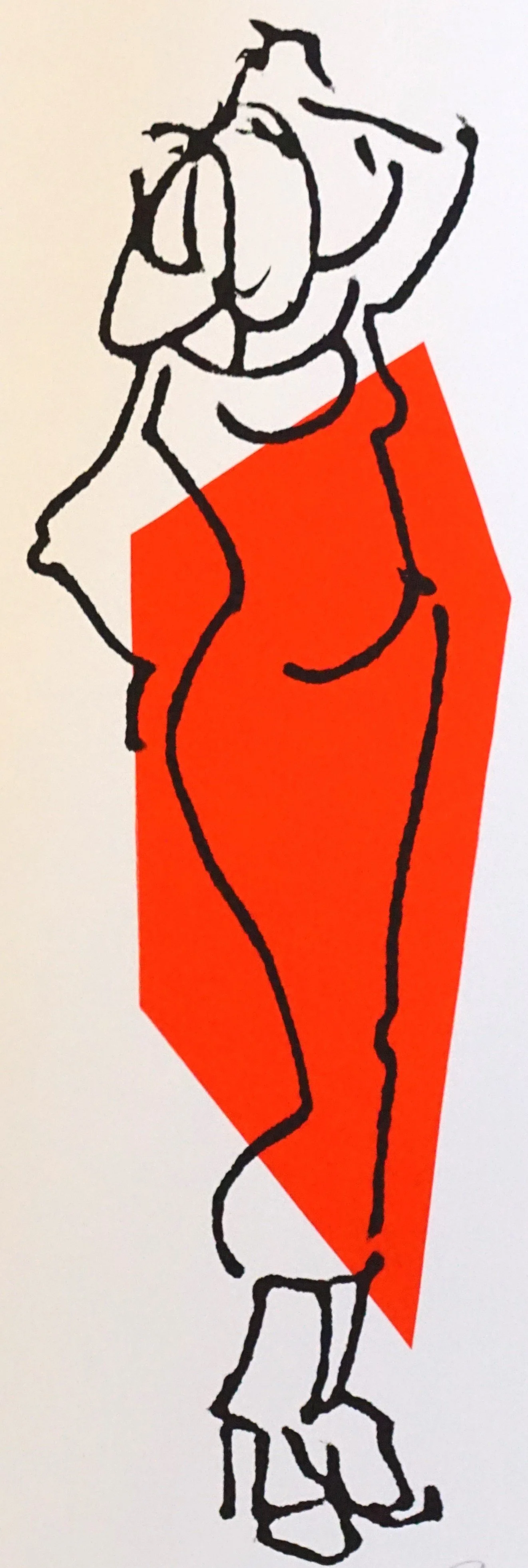 Rode jurk 2 (2025), zeefdruk, 26 x 10 cm, oplage: 20
