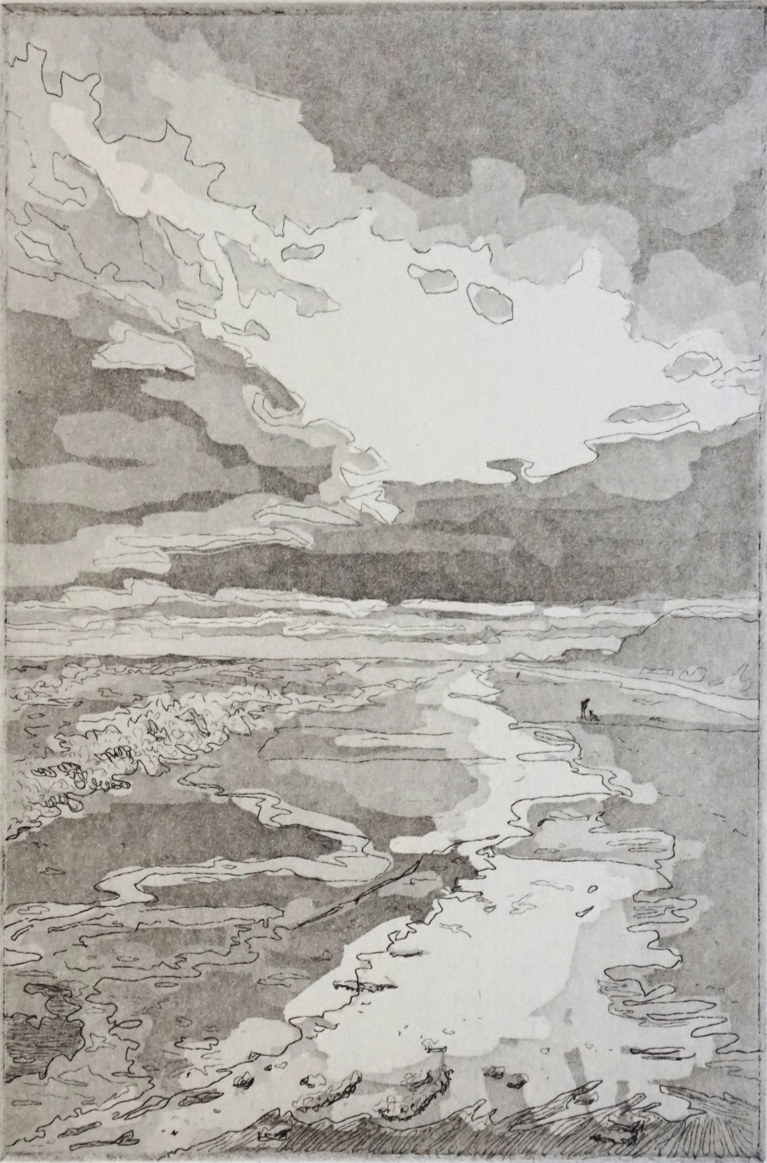 Zeelandschap (2024), aquatint, 15 x 10 cm, oplage: 9