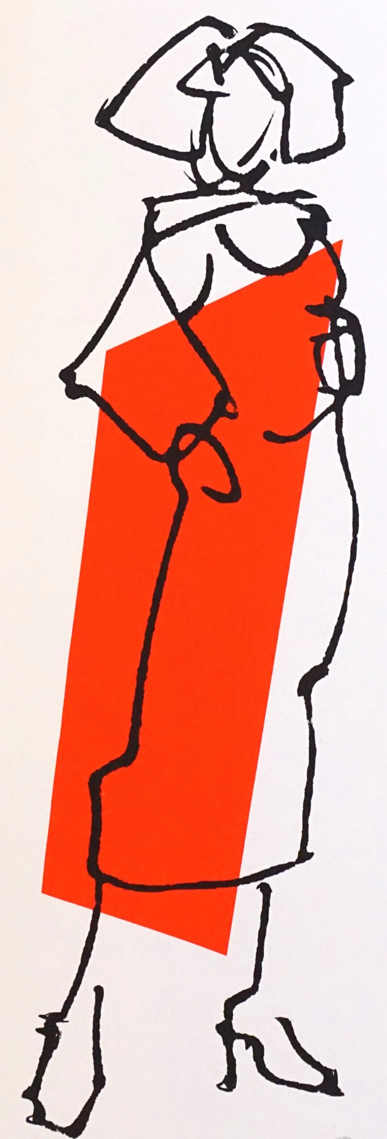 Rode jurk 4 (2025), zeefdruk, 26 x 10 cm, oplage: 7