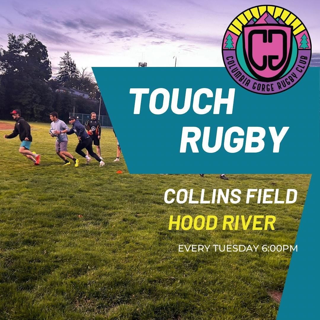 Touch rugby under the lights at Collins Field tonight at 6 pm! Hope to see you out there 🏃‍♀️ 🏉 🏃
