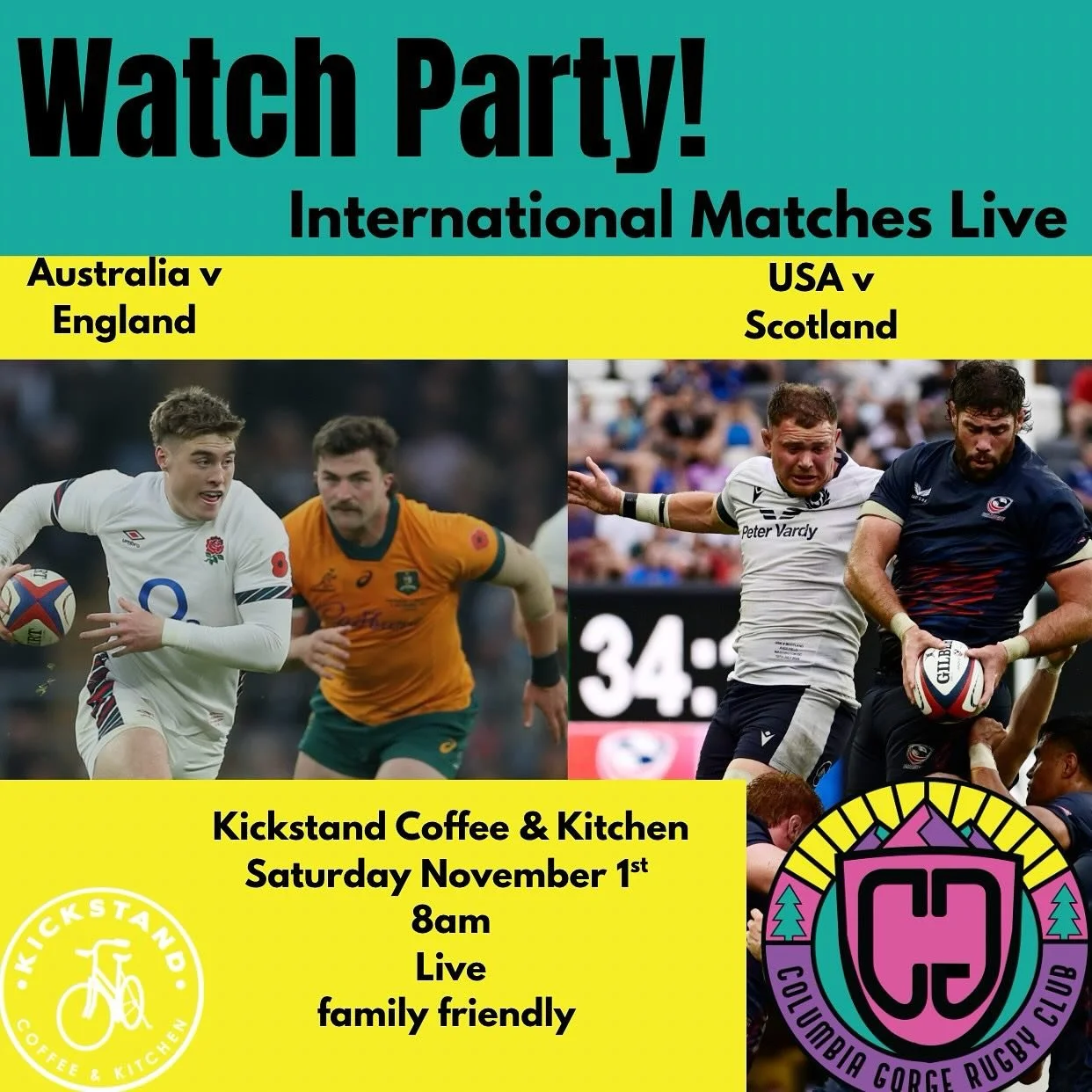 Join us for Autumn Internal Rugby. We will nurse our Halloween hangover with Bloody Mary&rsquo;s and Rugby. England v Australia kicks off at 8am then the USA take on the great Scott&rsquo;s in Edinburgh at 10:40.