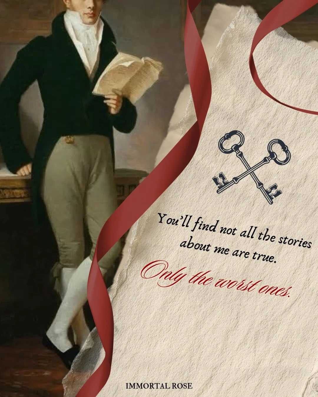 And for the lady, some out of context Foxcourt&hellip; 🦊🎩🌹 The man has 99 problems and they are all his inconvenient feelings for one Viola Lockwood. 

Immortal Rose is a enemies-to-lovers, forced proximity, marriage of convenience Regency-inspire