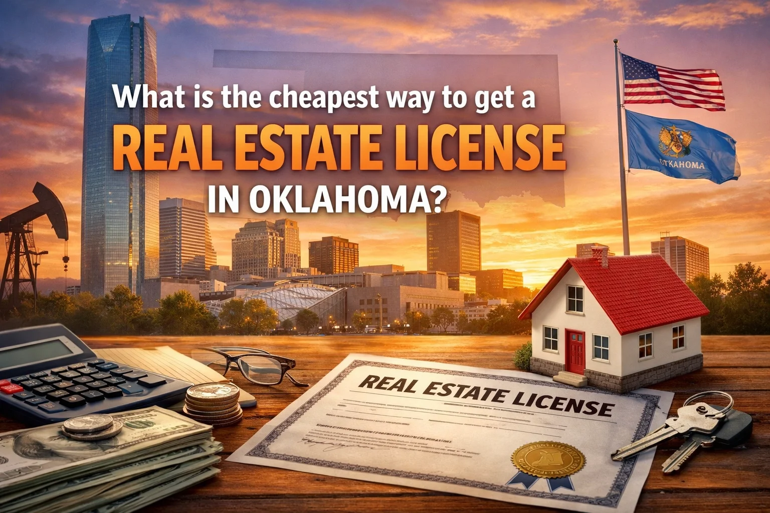 What is the cheapest way to get a real estate license in Oklahoma?