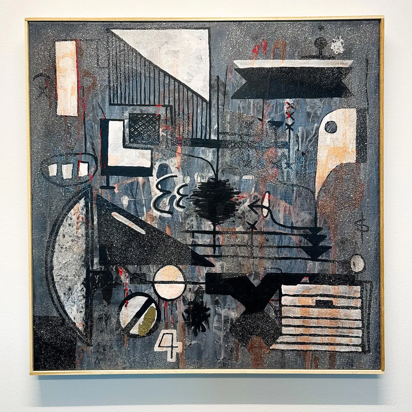 &ldquo;R&Sigma;$TL&Sigma;$$&rdquo; - 2025
36x36in
Acrylic, Gouache, Enamel, and Glass
on canvas

Though difficult to spot from a screen, when standing before R&Sigma;$TL&Sigma;$$ in person, a careful eye can make out the large &ldquo;$&rdquo; shape i