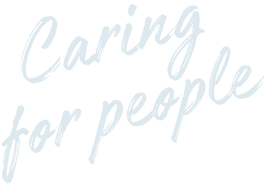 'Caring for people' graphic representing Advanced Crisis Solutions ABA therapists