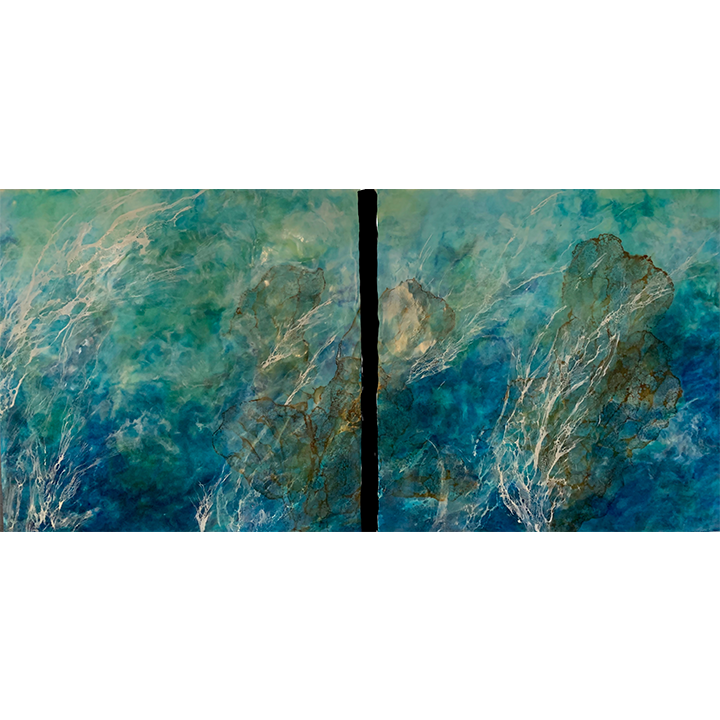 Llyr (2 panels, each (24"x24") - encaustic