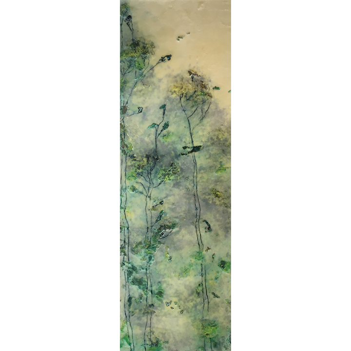Patina Trees I (36"x118") - encaustic
