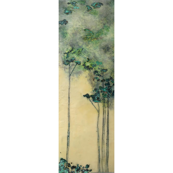 Patina Trees II (36"x18") - encaustic