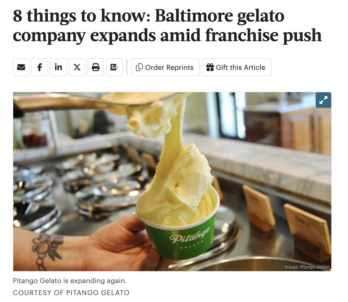 Baltimore gelato company expands amid franchise push
