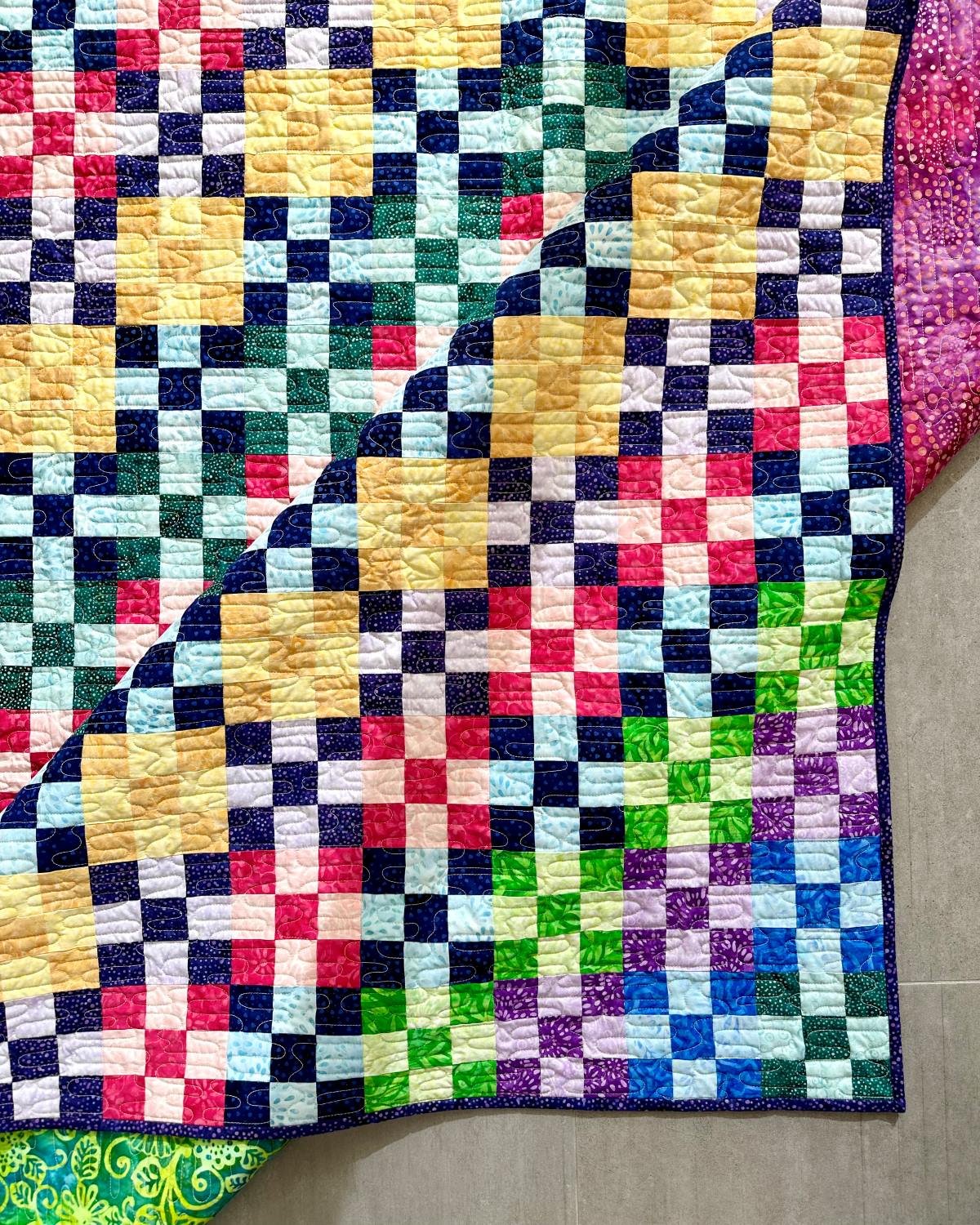 Trip Around the World quilt detail