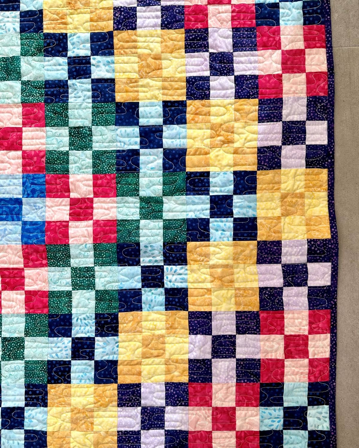 Trip Around the World quilt detail