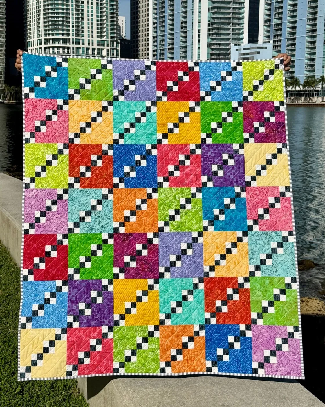 Scrappy squares quilt front
