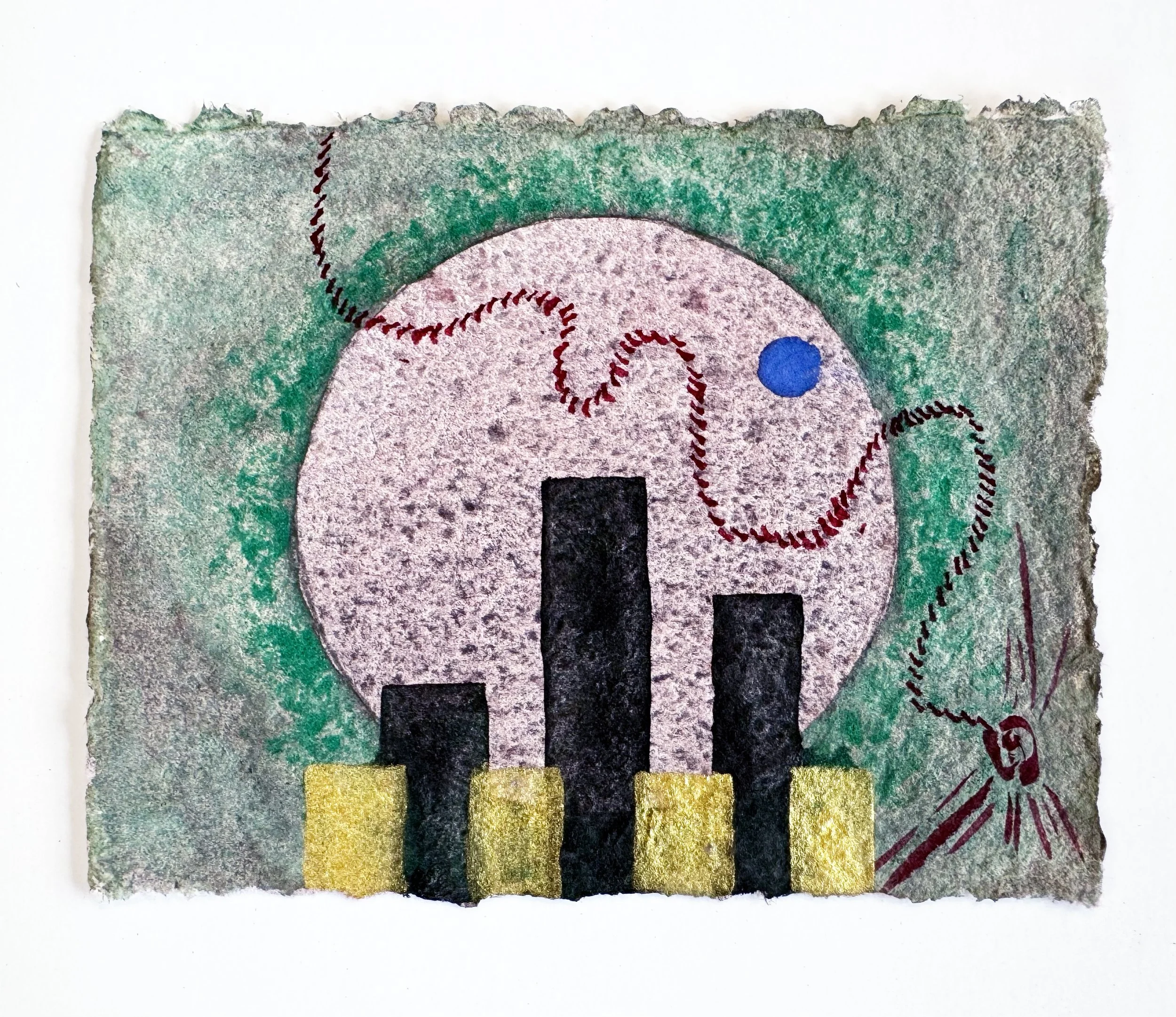Untitled (moon and pillars)
