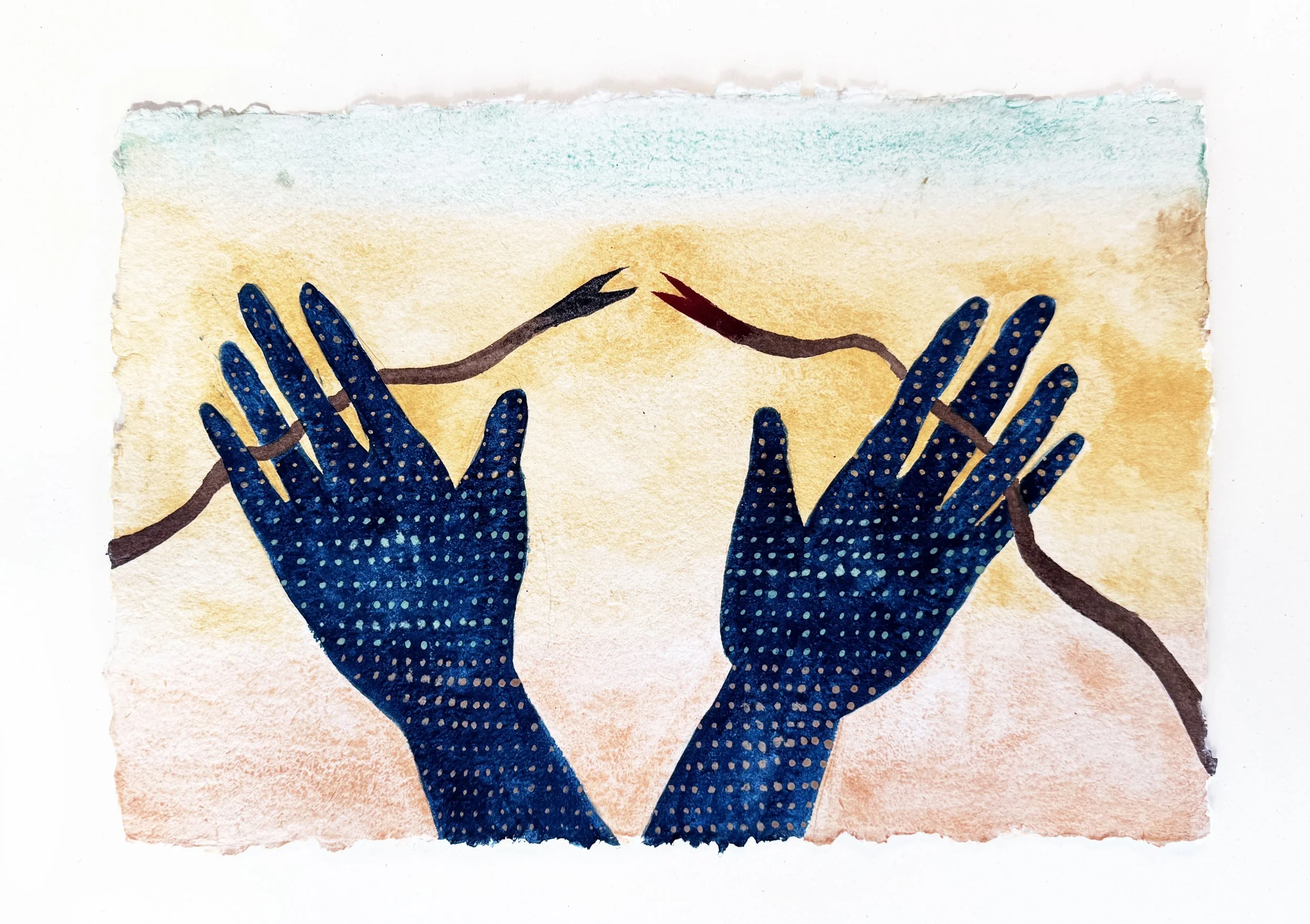 Untitled (snake hands), 12x18", $200