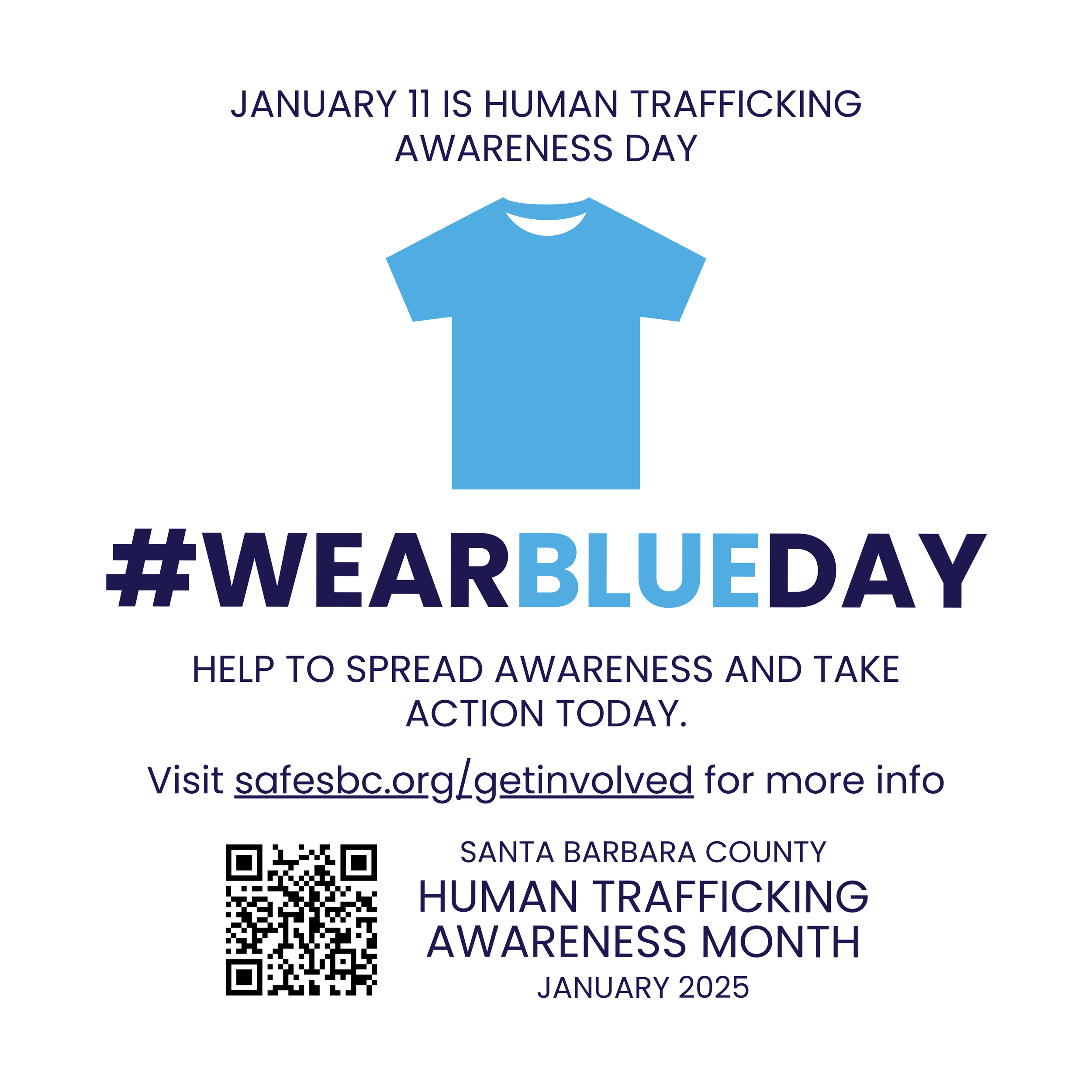Human Trafficking Awareness Day (#WearBlueDay)