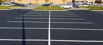 line stripping of a newly paved parking lot