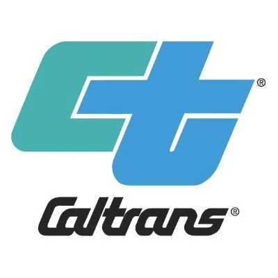 Caltrans logo with stylized Ct in teal and blue above "Caltrans" in black, representing asphalt paving Fresno projects.