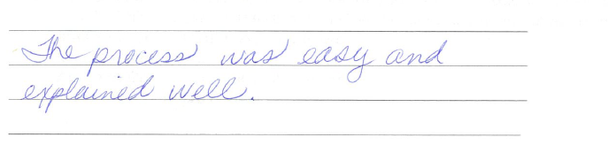 The process was easy and explained well. 