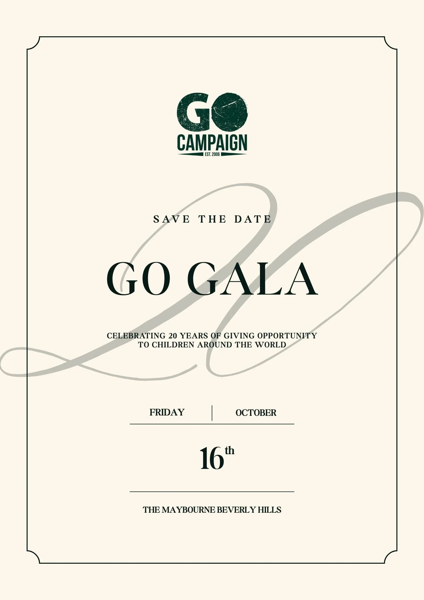 Save the Date | 20th Anniversary GO Gala 