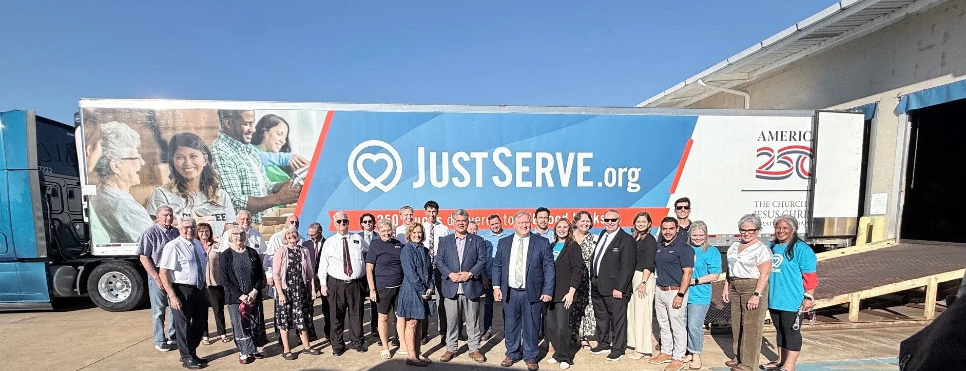 Truckload of Donated Food Arrives in Alexandria—one of 250 donations across the US— as America250 and The Church of Jesus Christ of Latter-day Saints Support Families Facing Hunger