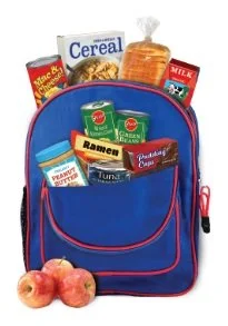 Backpack with food