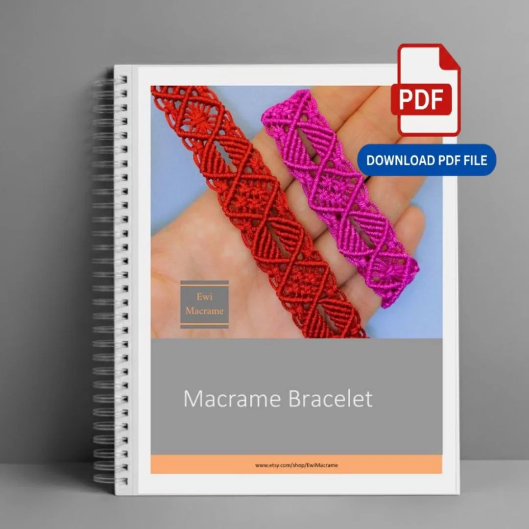 macrame bracelet pattern, beginner friendly