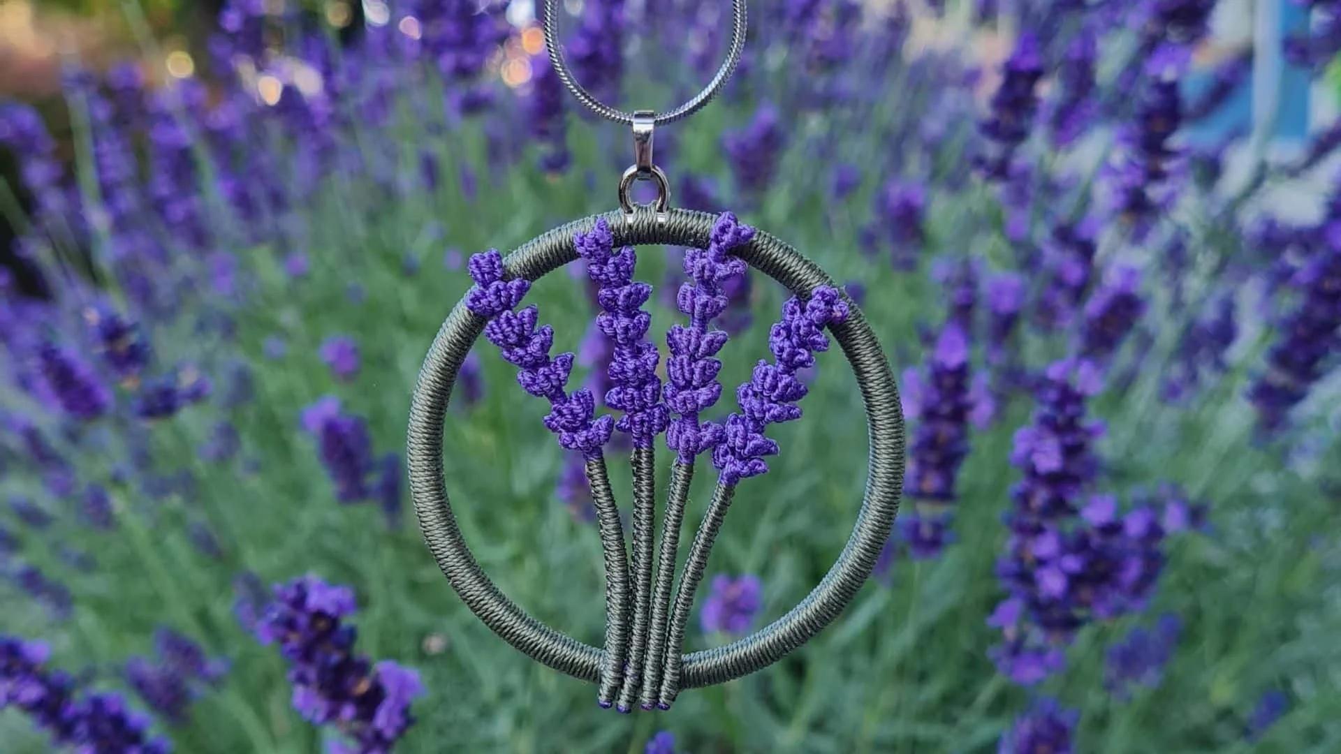micro macrame lavender