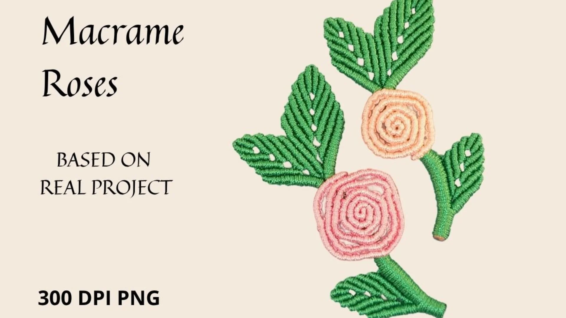 macrame roses clipart