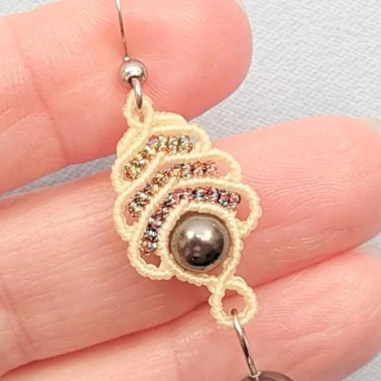 metallic thread earrings