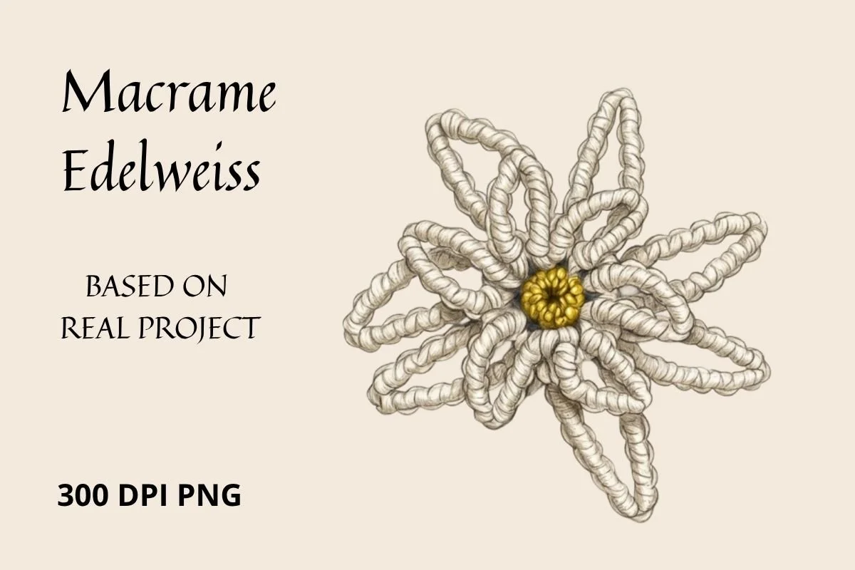 macrame edelweiss clipart