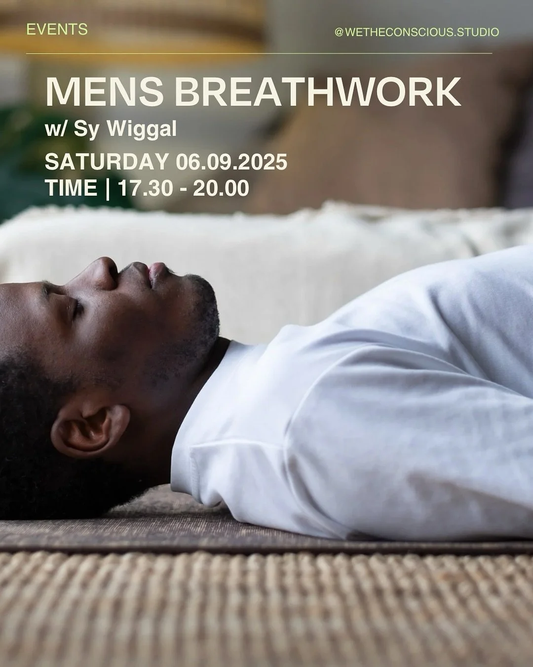 Men&rsquo;s Breathwork at the studio. This one is very close to our heart. A space for men to connect, understand their inner world and process some of the stuff they push down. 

A monthly session dedicated to men, led by @sywiggall 

Breathwork can