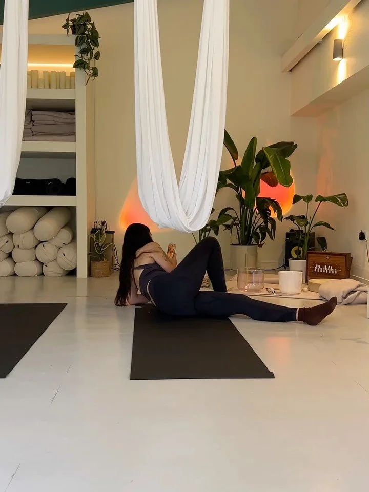 The lengths we go through to take the perfect pic! 

Aerial yin and sound with @indiranatalia_ on Mondays at 12.30 is your lunchtime haven.