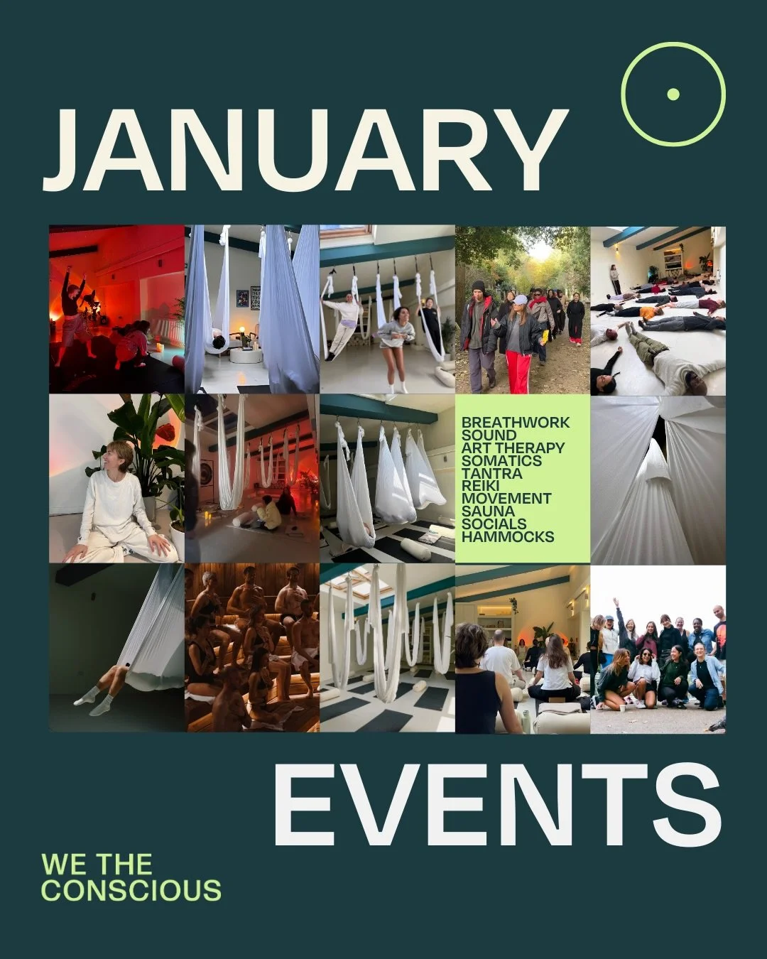 Happenings at We The Conscious both on and out of the studio. 

The events we&rsquo;ve picked for this month are intentional to help you land softly into the year and guide you to inner exploration. 

From sensuality evenings, Tantra for GBTQ men, ar