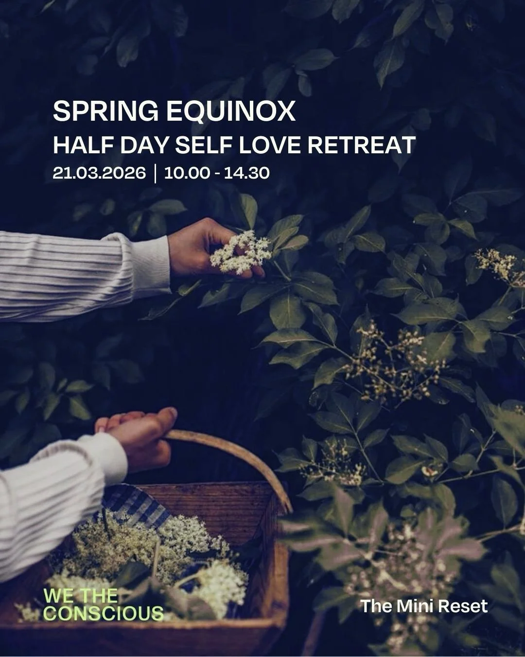 The mini reset we all need! Spring Equinox half day retreat is all about nourishing your body, mind and pouring love into your vessel. 

Think of this half day as an escape from that constant feeling of being stretched. 

All the practices are there 