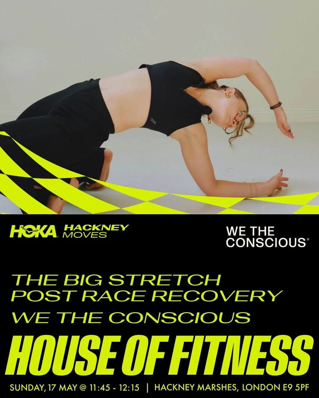 Ayyyy here we go! Come find us at @hackneymoves on Sunday 17th of May.. post running the half marathon, cheering and being total legends. 

@charlieellendear will take you through a big stretch to wiggle and move your body to help with your all your 