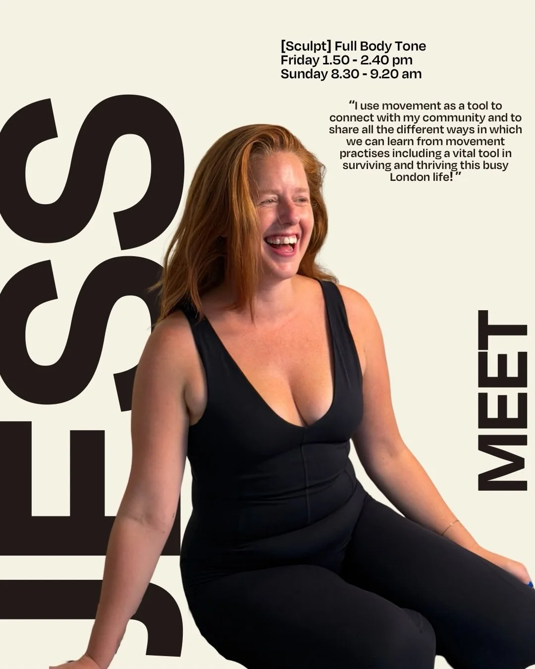 SUNSHINE in human form! Welcoming the stunner @jessowenyoga who is joining us for [Sculpt] Full Body Tone on Fridays and Sundays. Her classes are FUN AND JOYFUL. So expect burn, reps but also a lot of fun along the way. 

You can catch her from the 2