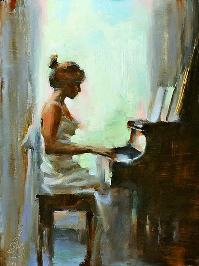 Vertical - Woman at Piano