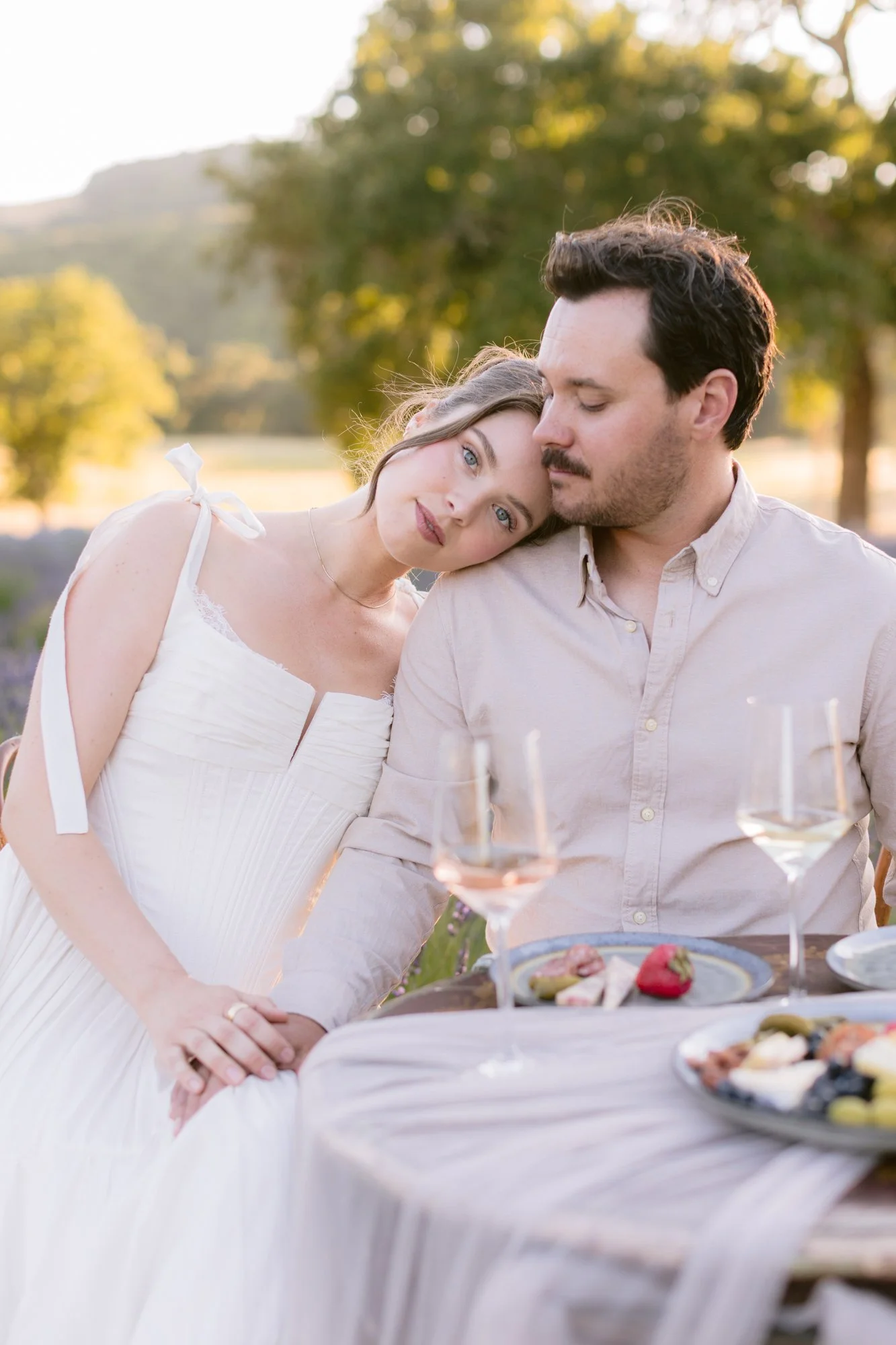 Private outdoor elopement ceremony in a serene Central Coast countryside setting