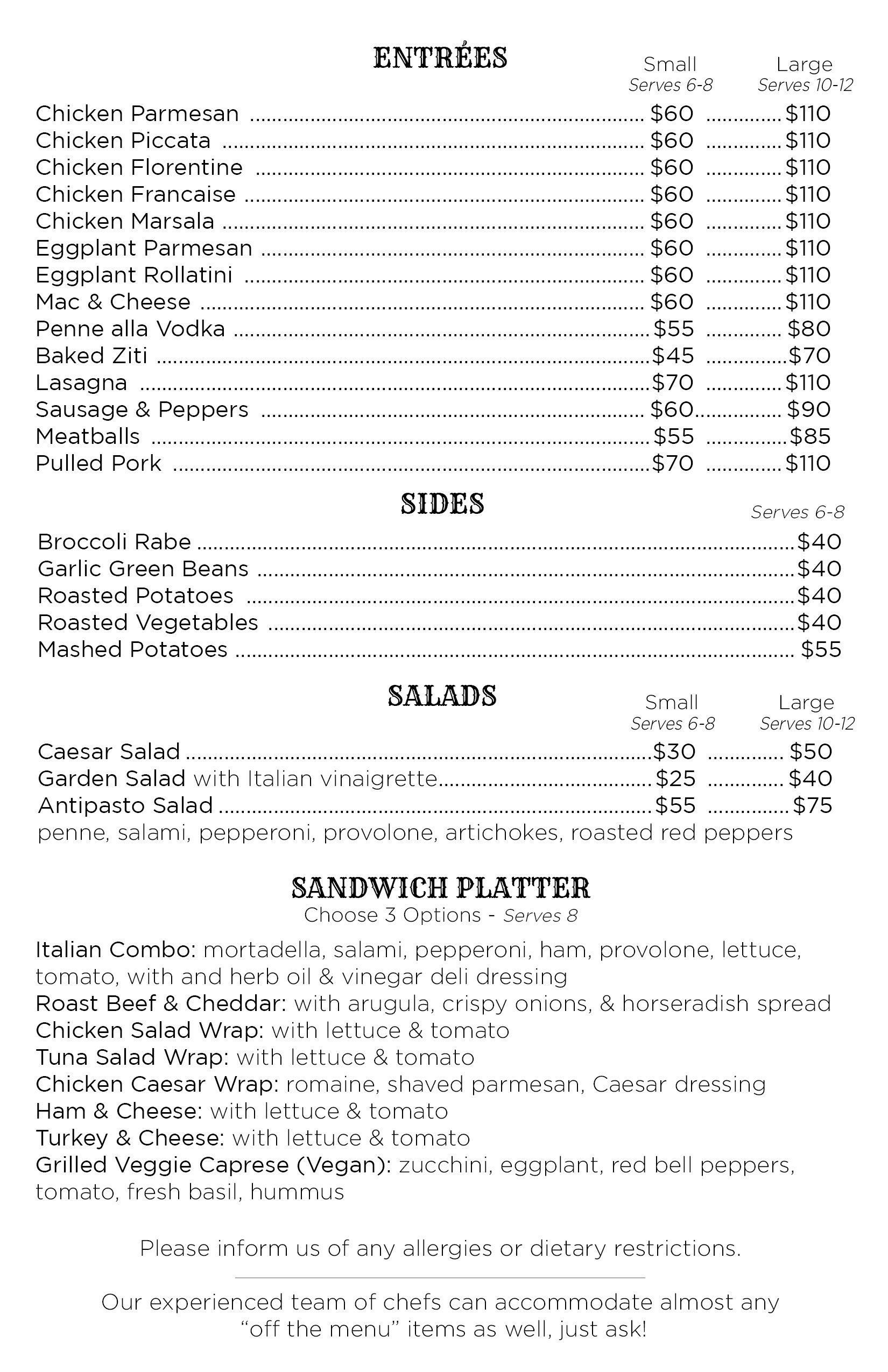 Catering — Stone Gardens Farm Market