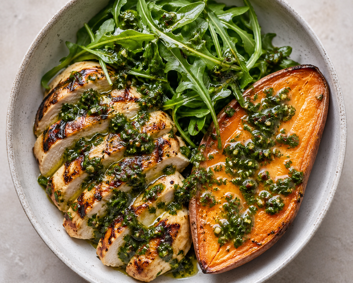Chimichurri Chicken and Sweet Potato Bowl 