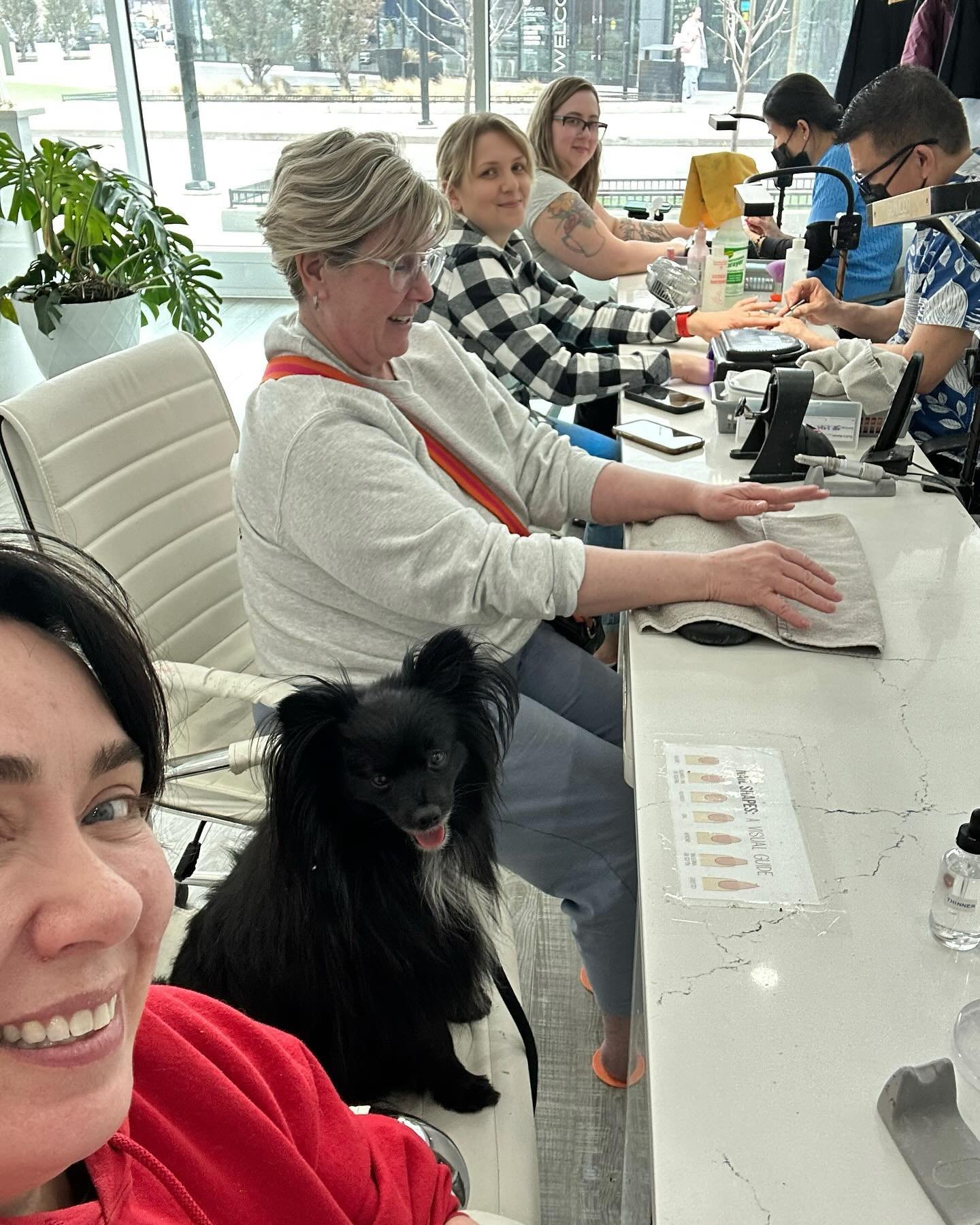 Our CEO took a few of his fave ladies for mani / pedis today. 💅🏻 Some days he can be quite demanding so it was nice to have a break that didn&rsquo;t involve a ball and pepperonis.
