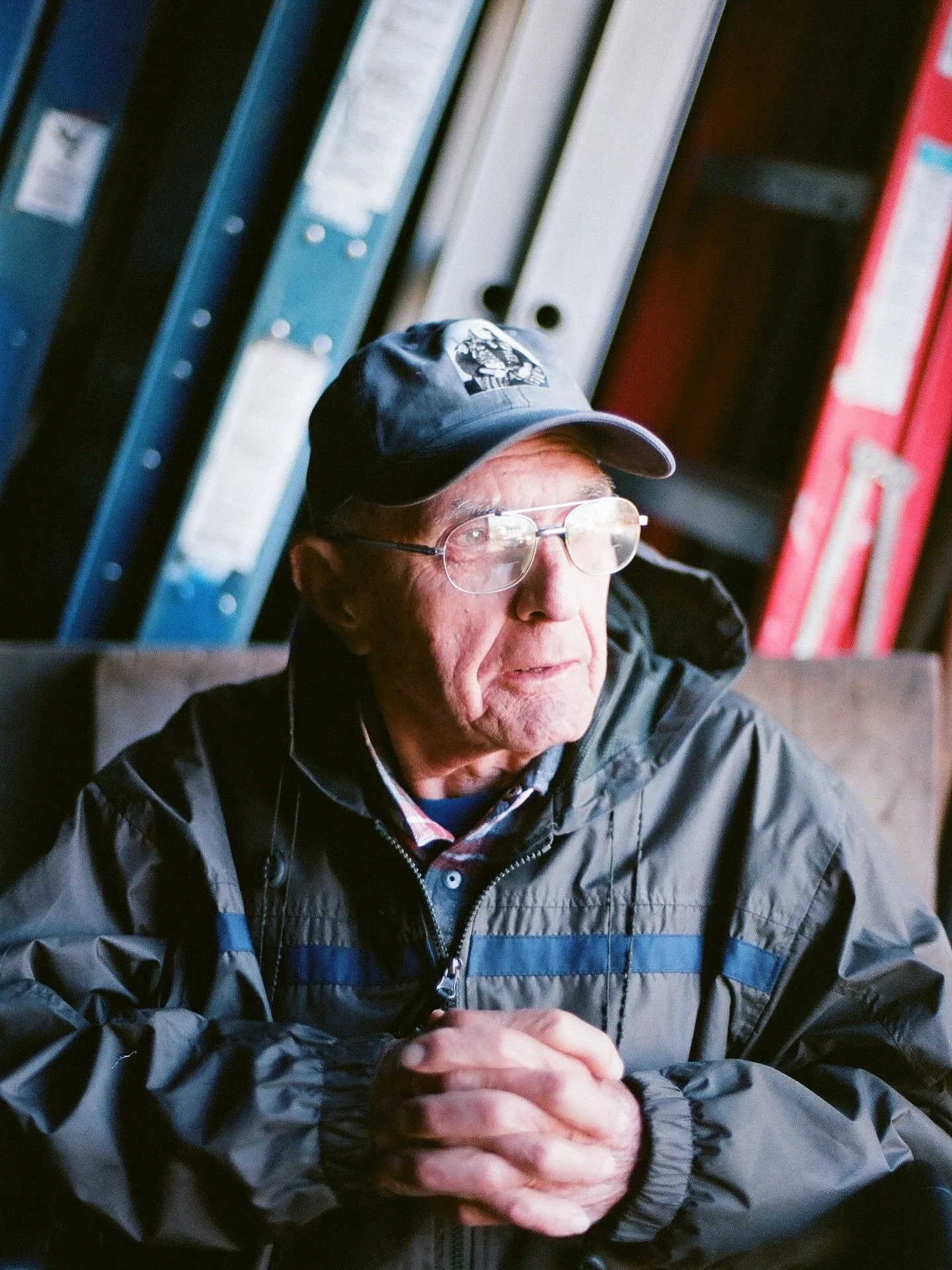 Portrait of my grandfather in our barn upta camp