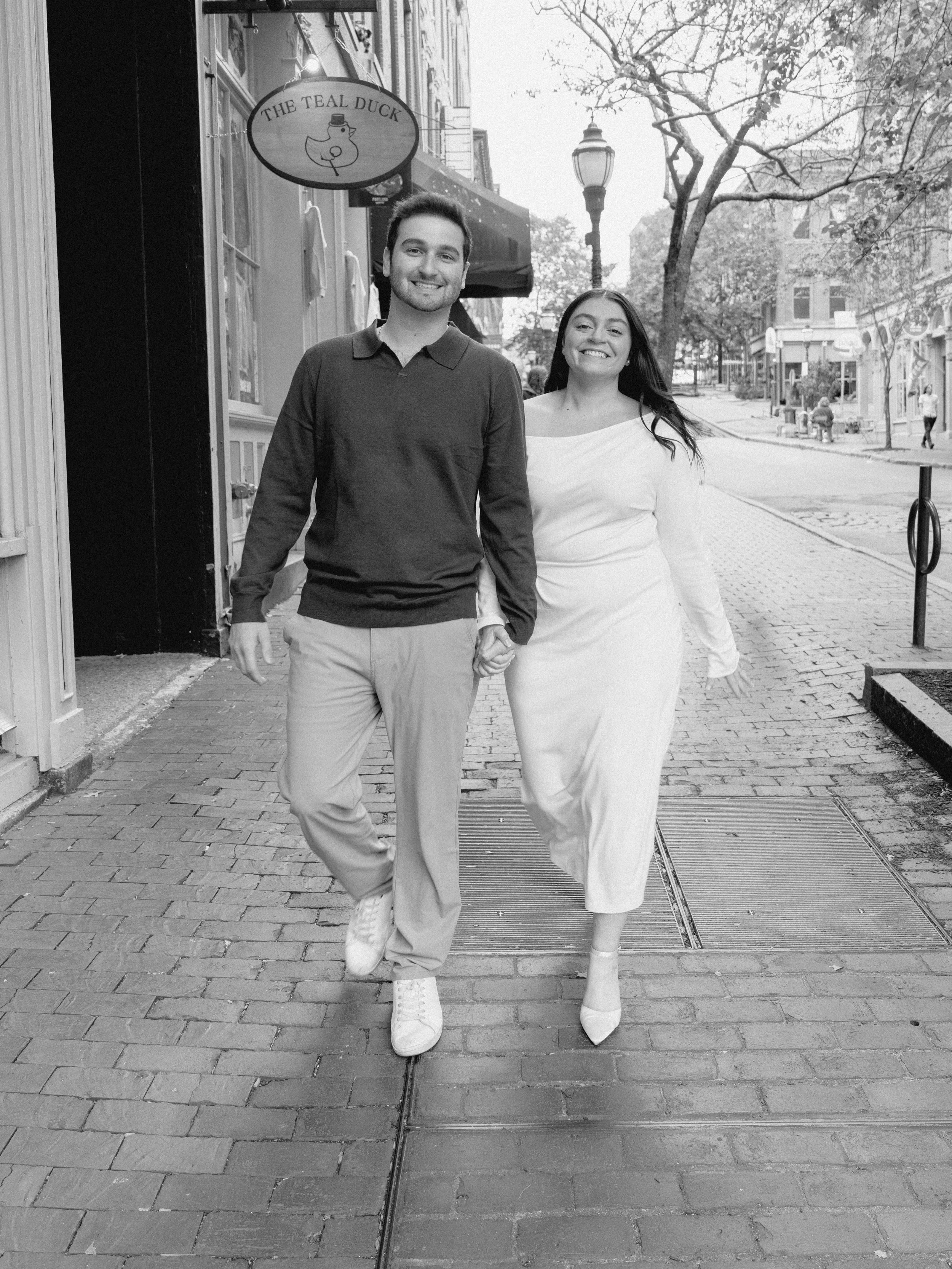 Old Port engagement portraits for Julia + Tim